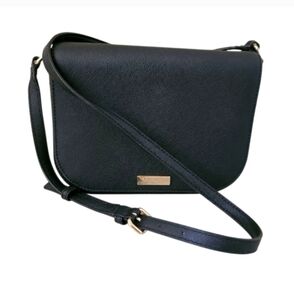 kate spade laurel way carsen saffiano leather crossbody bag black EUC